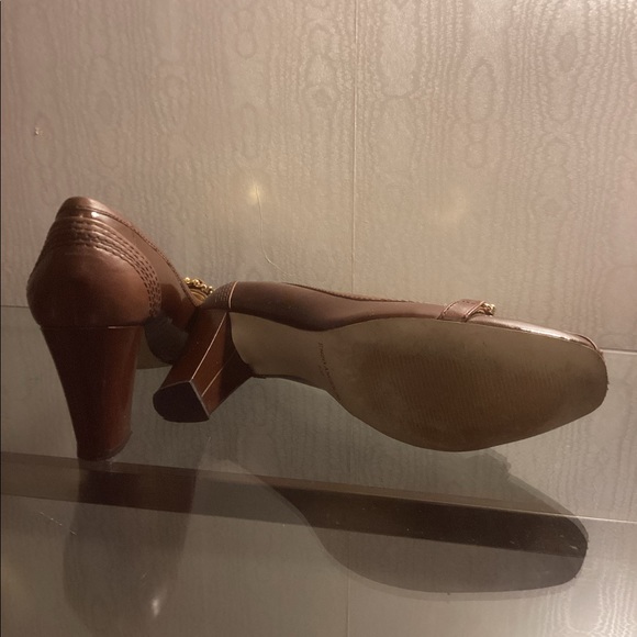 ENZO ANGIOLINI CHOCOLATE BROWN LEATHER HEELS SZ 8.5. - Picture 6 of 8